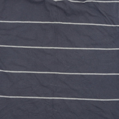 Asda George Mens Blue Striped   Polo Size M