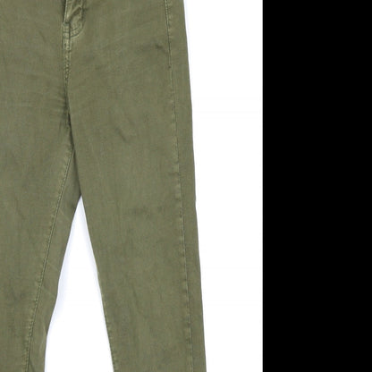 Womens UK Size 6 MOMOKROM Regular Fit Skinny Green Jeans