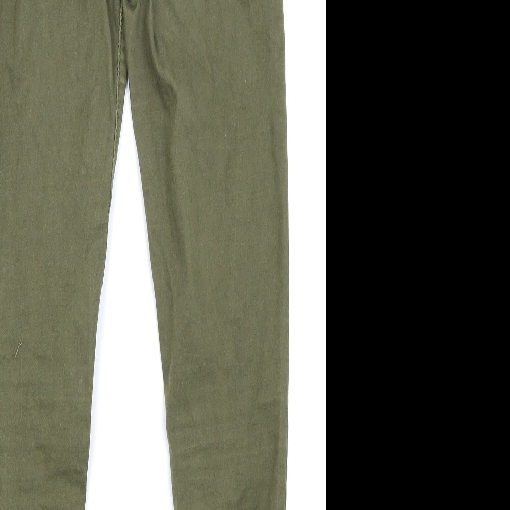 Womens UK Size 6 MOMOKROM Regular Fit Skinny Green Jeans