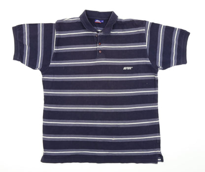 Hi-Tec Mens Blue Striped   Polo Size M