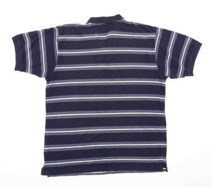 Hi-Tec Mens Blue Striped   Polo Size M
