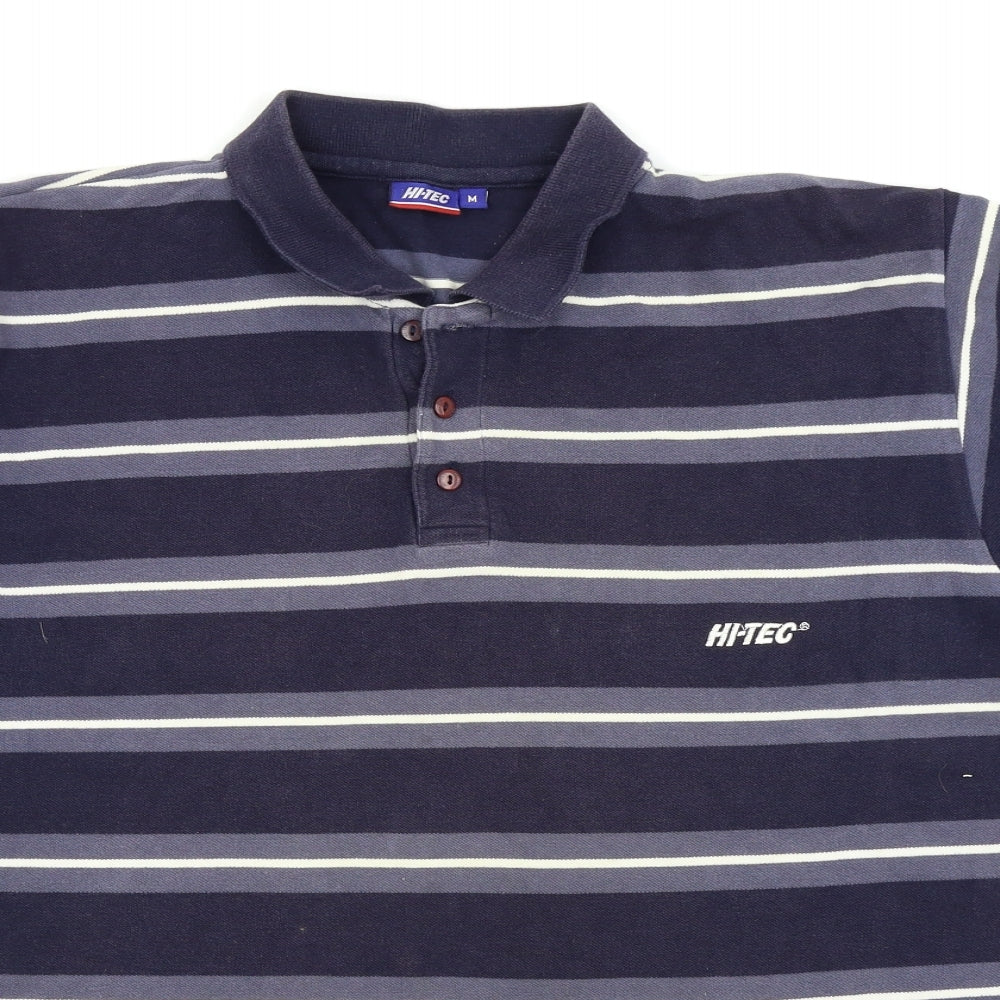 Hi-Tec Mens Blue Striped   Polo Size M