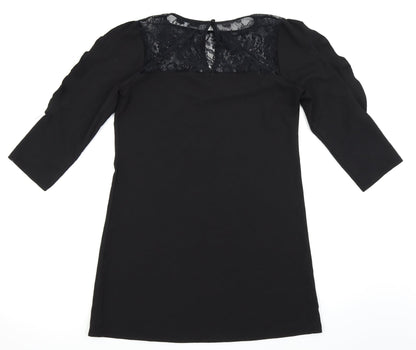 the vanity room Womens Black Floral  Fit & Flare  Size 38
