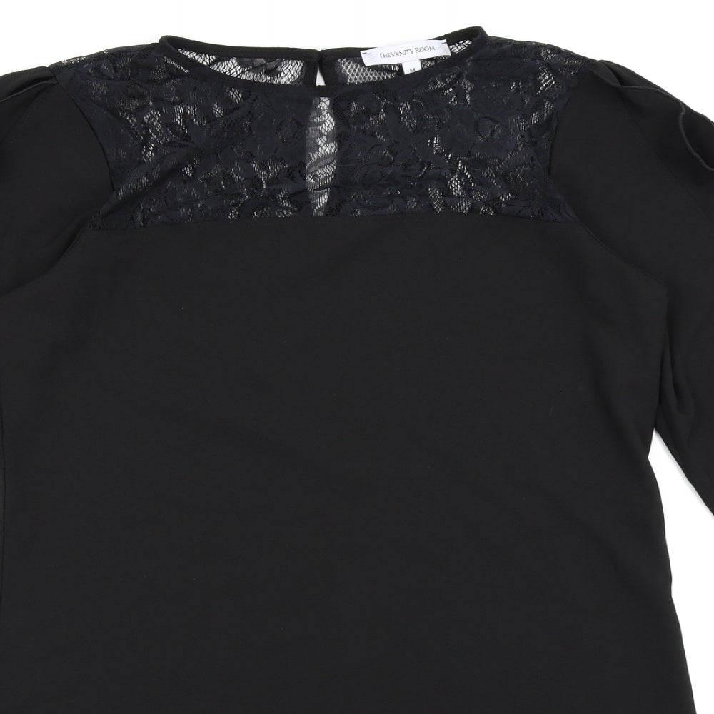 the vanity room Womens Black Floral  Fit & Flare  Size 38