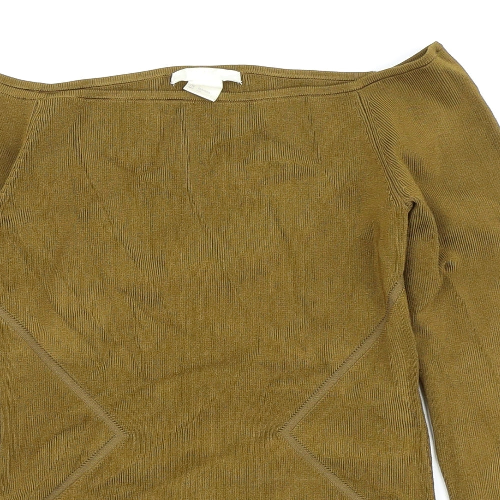 Womens UK Size 6 H&M Gold Basic T-Shirt