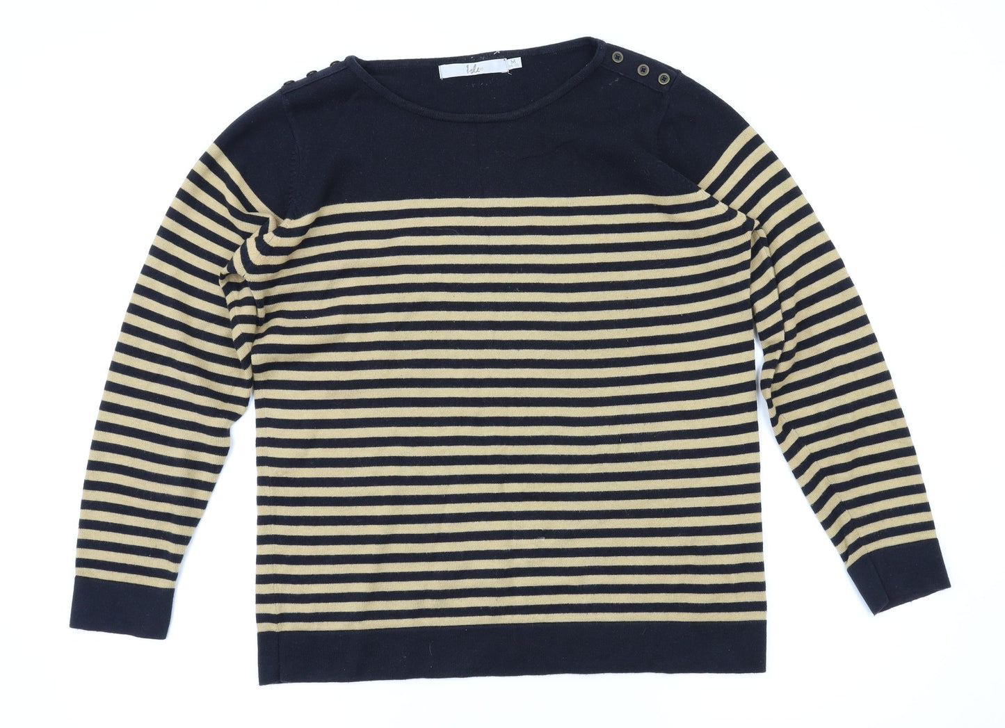 ewn Womens Brown Striped  Pullover Jumper Size M