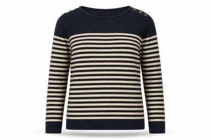 ewn Womens Brown Striped  Pullover Jumper Size M