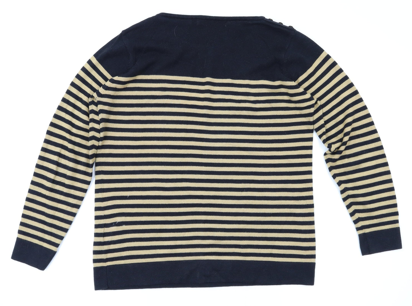 ewn Womens Brown Striped  Pullover Jumper Size M