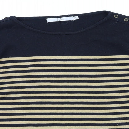 ewn Womens Brown Striped  Pullover Jumper Size M
