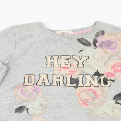 H&M Girls Grey   Pullover Sweatshirt Size 13-14 Years