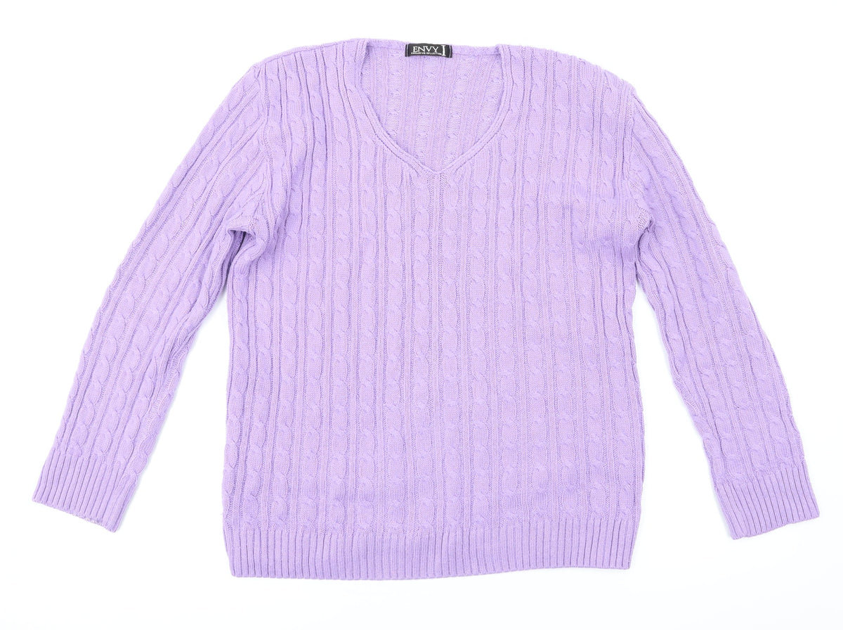 Envy Womens Purple   Pullover Jumper Size M