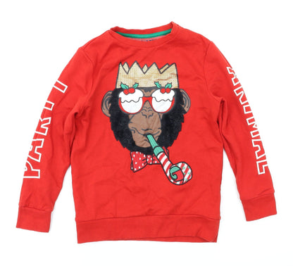 F&F Girls Red   Pullover Hoodie Size 7 Years