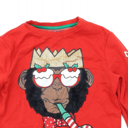 F&F Girls Red   Pullover Hoodie Size 7 Years