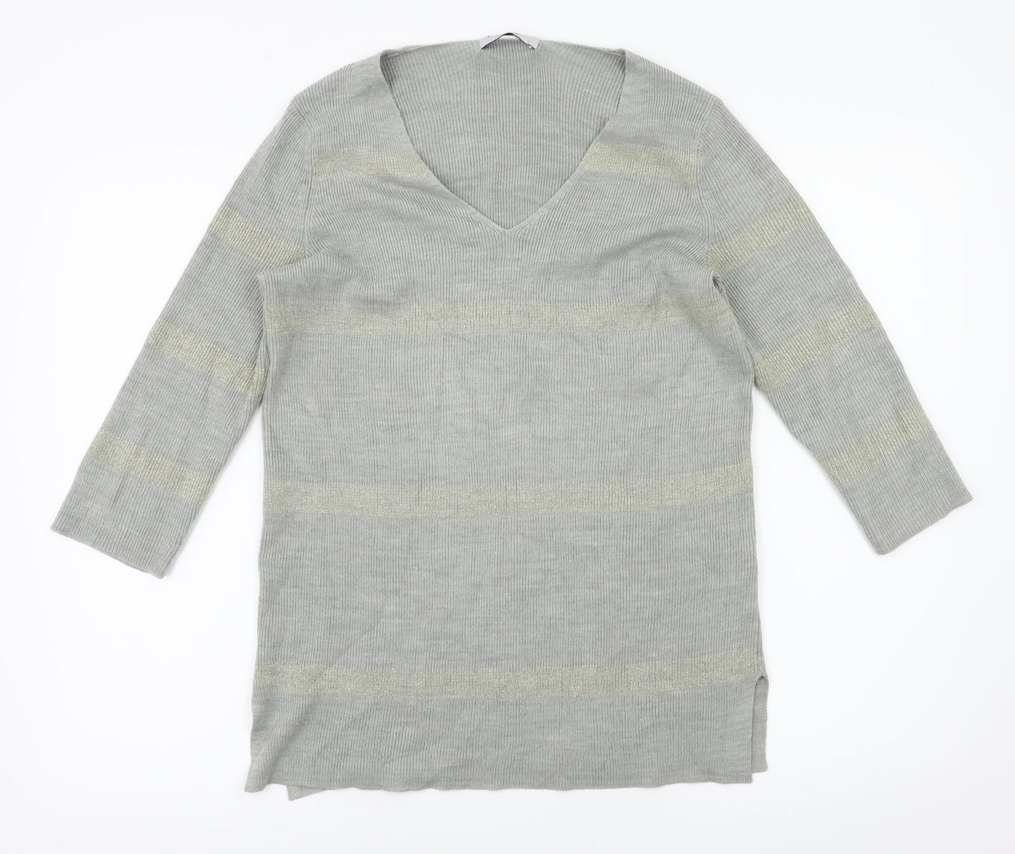 M&S Womens Grey   Basic T-Shirt Size 8