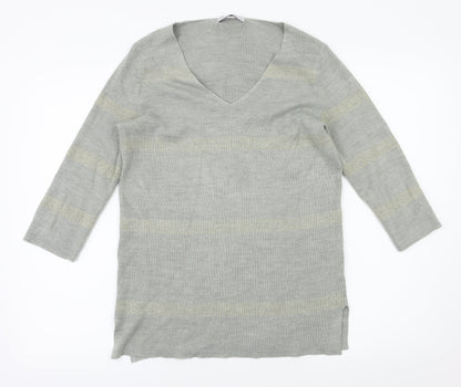 M&S Womens Grey   Basic T-Shirt Size 8