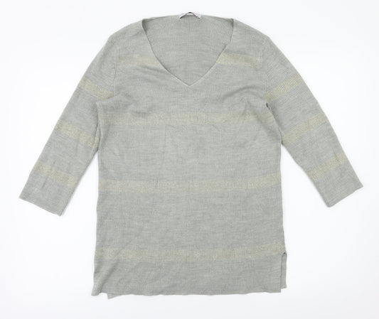 M&S Womens Grey   Basic T-Shirt Size 8