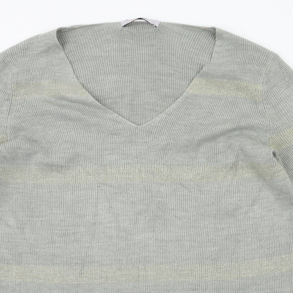 M&S Womens Grey   Basic T-Shirt Size 8