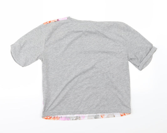 Womens UK Size 10 Atmosphere Grey Cropped T-Shirt