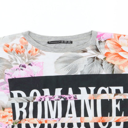 Womens UK Size 10 Atmosphere Grey Cropped T-Shirt