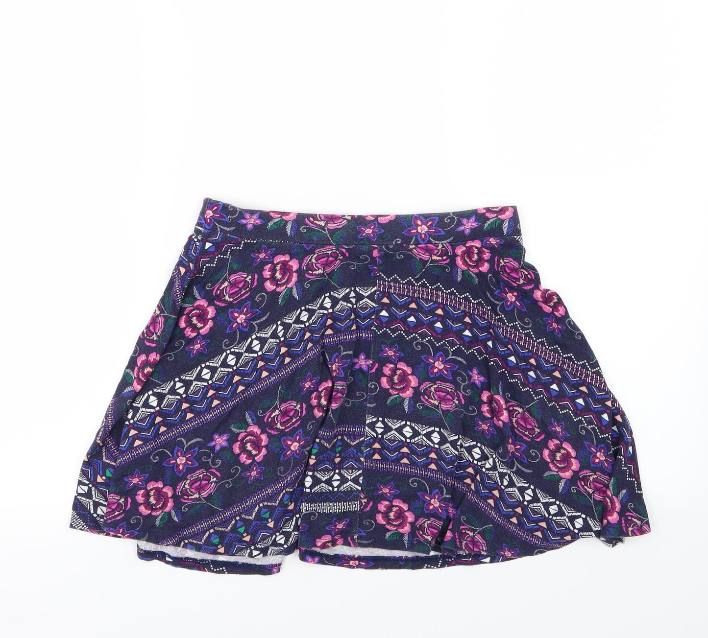 Young Dimension Girls Purple Floral Jersey A-Line Skirt Size 10-11 Years