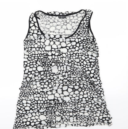 CMD Womens Black Polka Dot  Basic Tank Size 16  - Ruffle