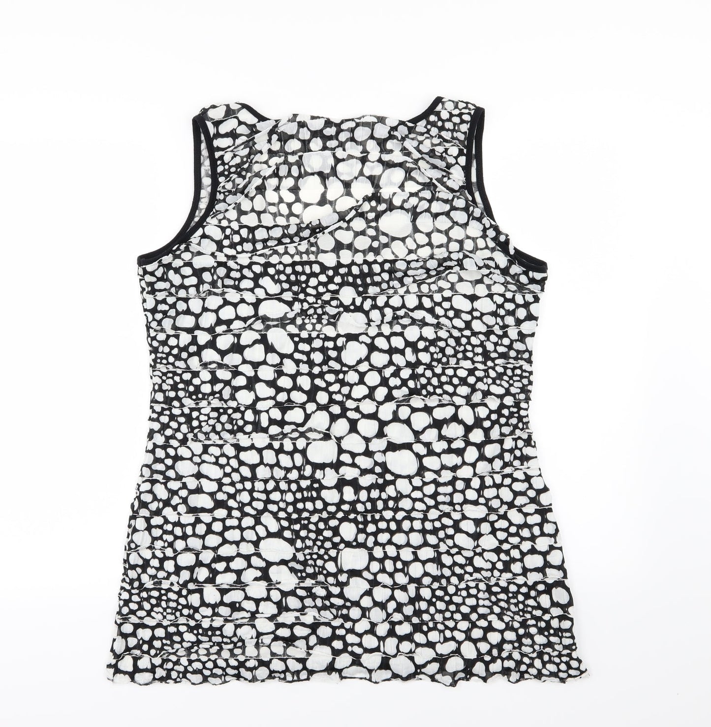 CMD Womens Black Polka Dot  Basic Tank Size 16  - Ruffle