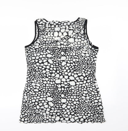 CMD Womens Black Polka Dot  Basic Tank Size 16  - Ruffle