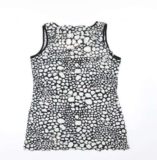 CMD Womens Black Polka Dot  Basic Tank Size 16  - Ruffle