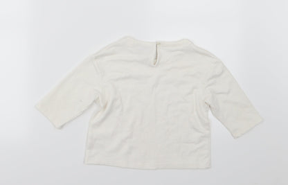 Matalan Girls White  Jersey Cropped T-Shirt Size 5 Years  - Whatever