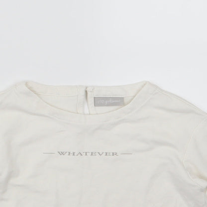 Matalan Girls White  Jersey Cropped T-Shirt Size 5 Years  - Whatever