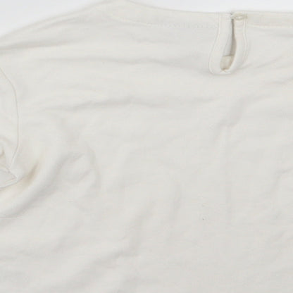 Matalan Girls White  Jersey Cropped T-Shirt Size 5 Years  - Whatever