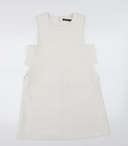 Boohoo Womens White   Skater Dress  Size 10