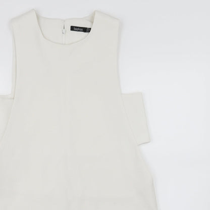 Boohoo Womens White   Skater Dress  Size 10