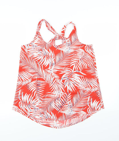 F&F Womens Red  Jersey Basic Tank Size 12  - leaf print