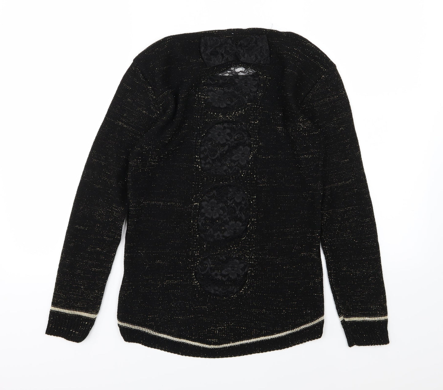 Pussycat London Womens Black  Knit Pullover Jumper One Size