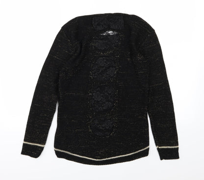 Pussycat London Womens Black  Knit Pullover Jumper One Size
