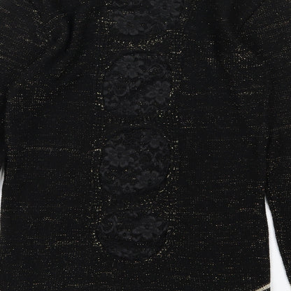 Pussycat London Womens Black  Knit Pullover Jumper One Size