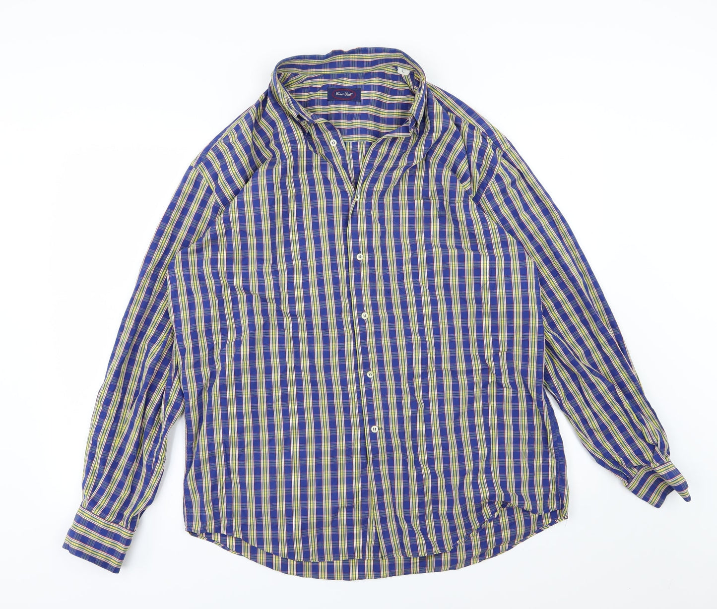 Saint Gall Mens Multicoloured Striped Woven  Button-Up Size L
