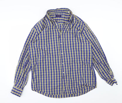 Saint Gall Mens Multicoloured Striped Woven  Button-Up Size L