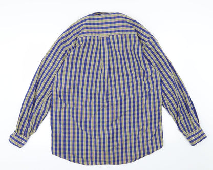 Saint Gall Mens Multicoloured Striped Woven  Button-Up Size L