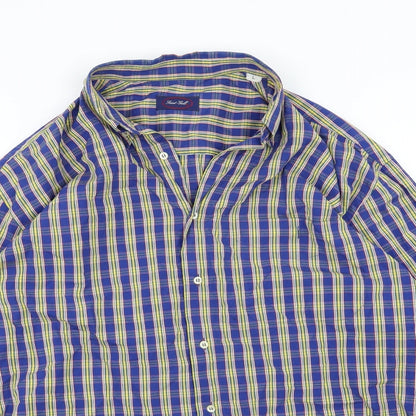 Saint Gall Mens Multicoloured Striped Woven  Button-Up Size L