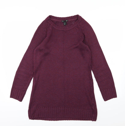 H&M Womens Purple  Knit Pullover Jumper Size XS