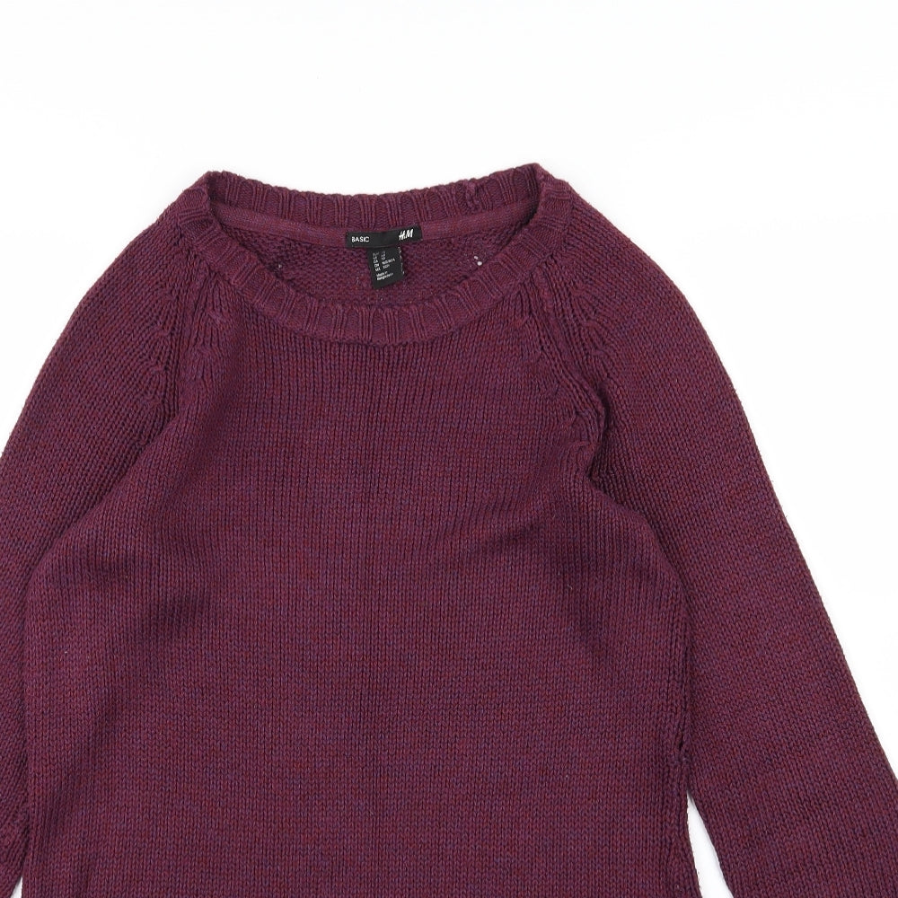H&M Womens Purple  Knit Pullover Jumper Size XS