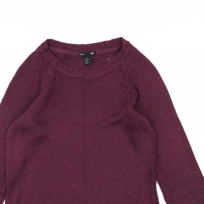 H&M Womens Purple  Knit Pullover Jumper Size XS