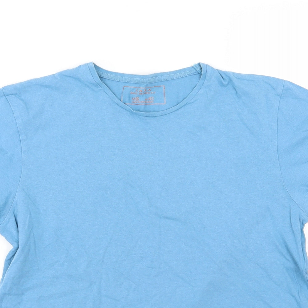 Zara Mens Blue  Jersey  T-Shirt Size M