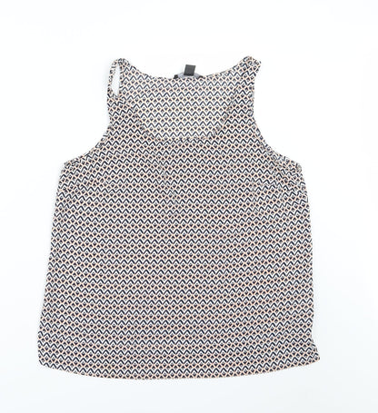 Primark Womens Multicoloured Geometric Chiffon Camisole Blouse Size 14
