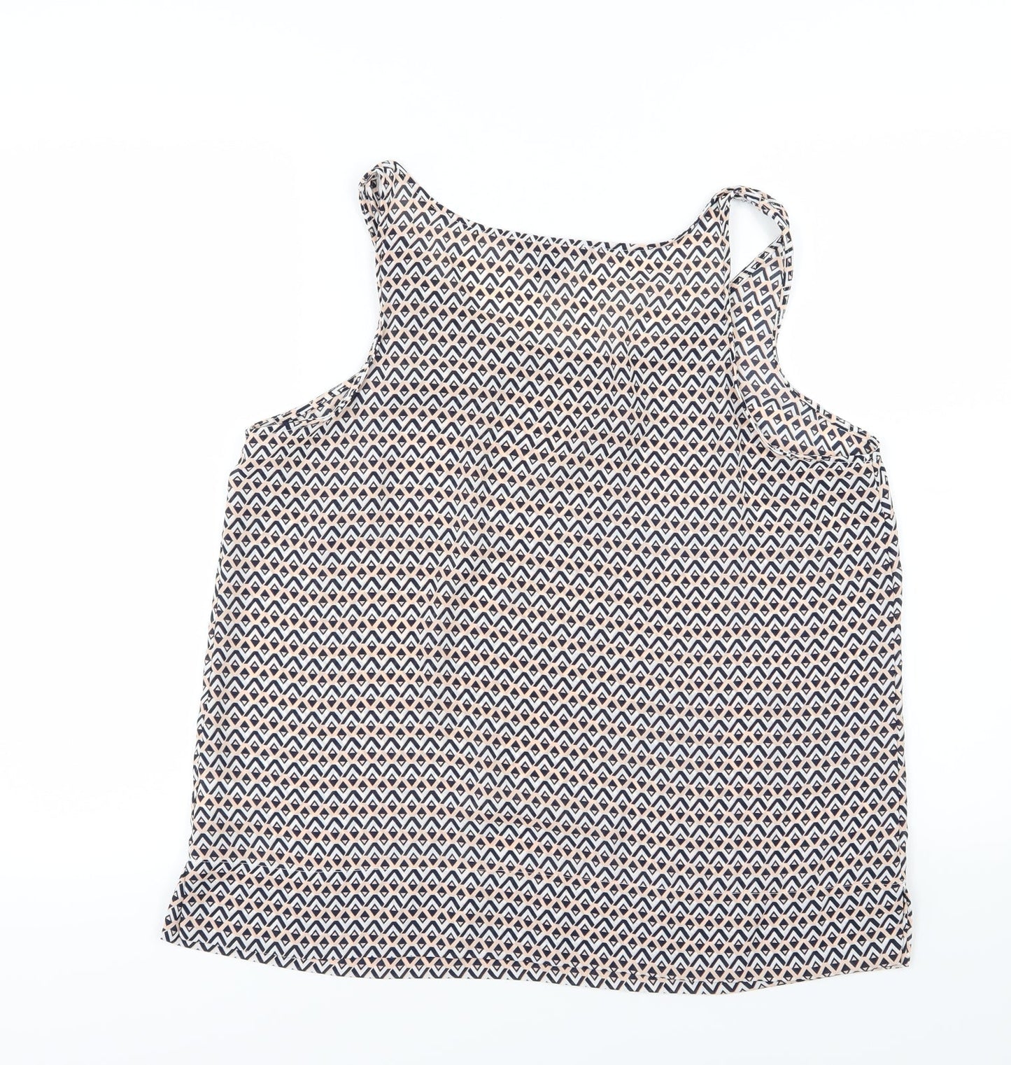 Primark Womens Multicoloured Geometric Chiffon Camisole Blouse Size 14