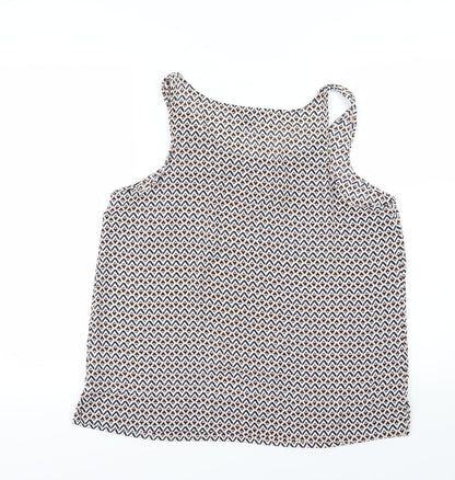 Primark Womens Multicoloured Geometric Chiffon Camisole Blouse Size 14