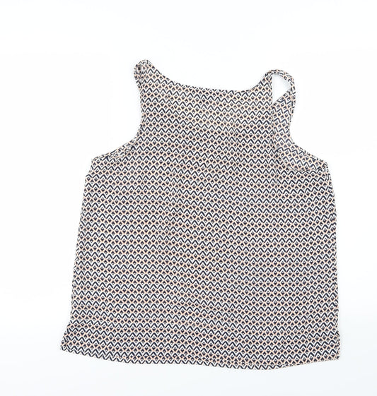 Primark Womens Multicoloured Geometric Chiffon Camisole Blouse Size 14