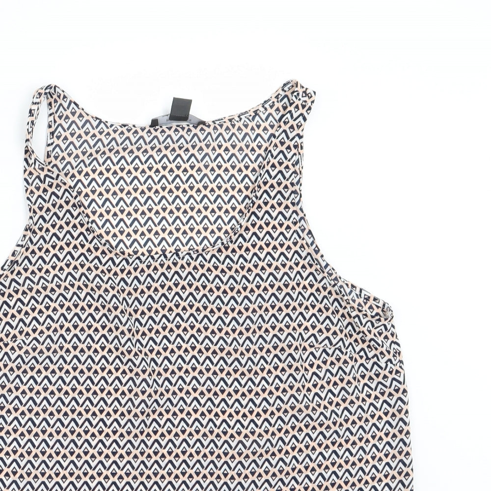 Primark Womens Multicoloured Geometric Chiffon Camisole Blouse Size 14